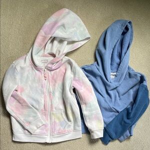 Jumping Beans Pastel Tie-Dye and Blue Hoodies- Set‎ of Two